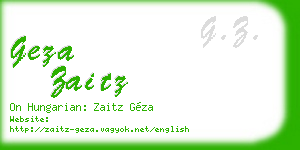 geza zaitz business card